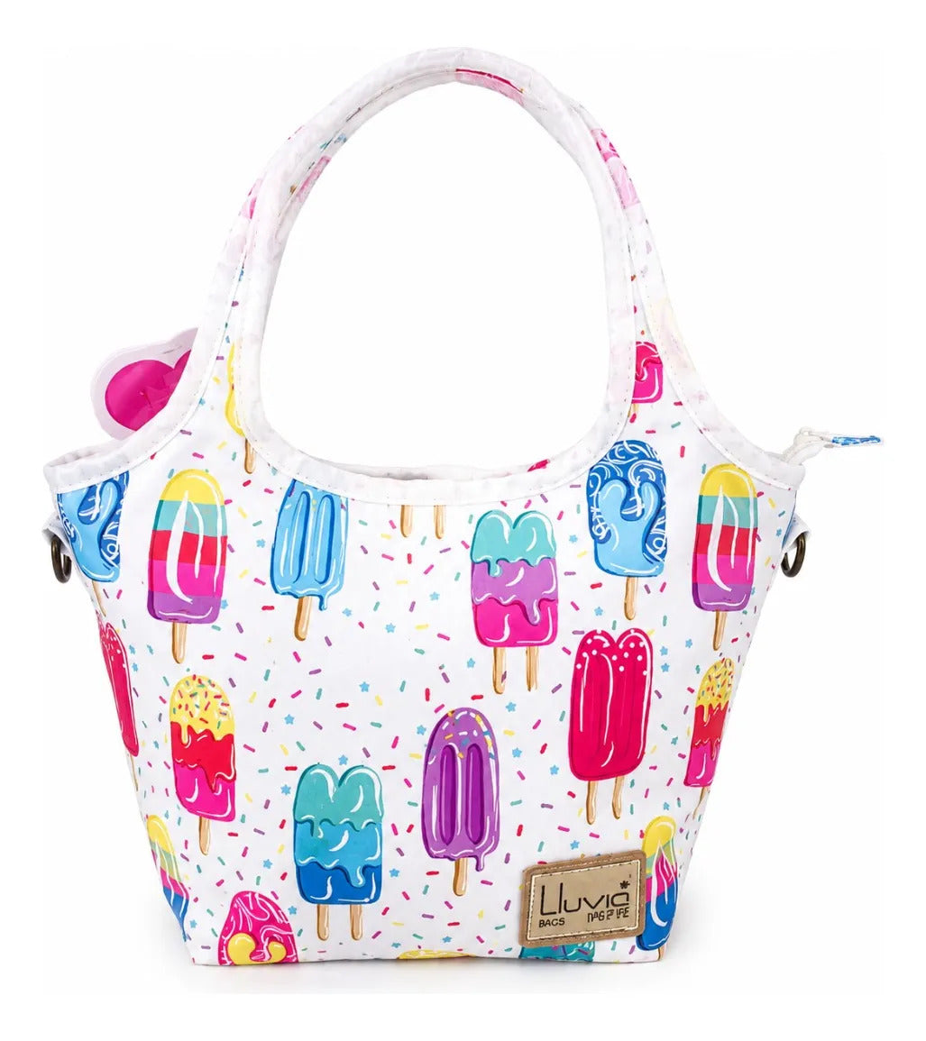 Set Tres Piezas Lluvia Mochila Lonchera Paletas De Colores