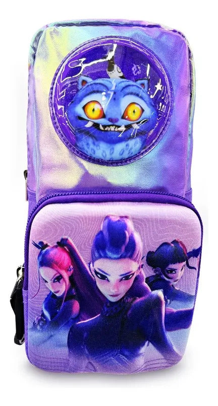 Set Escolar Fotorama Morado KPop Demon Hunters Gatito 3D
