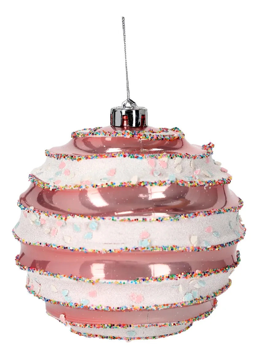 Adorno Navideño lluvia Rosa Palo Estilo Candy Land 15 Cm