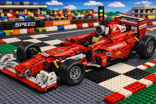 Carro Tipo Fórmula 1 Rojo De Bloques 1698 Piezas Escala 1.8