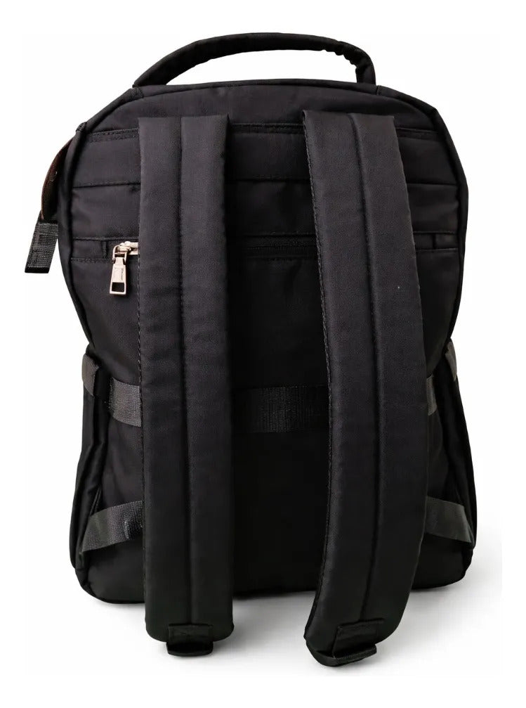 Mochila Lluvia Negra Compacta Ejecutiva Con Bolsillos