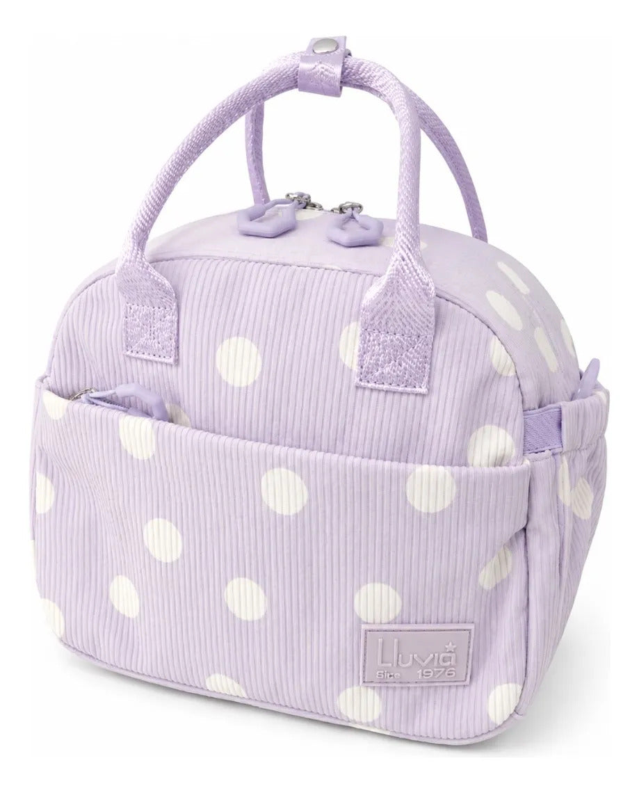 Lonchera Lluvia Color Lila Con Diseño De Polka Dots