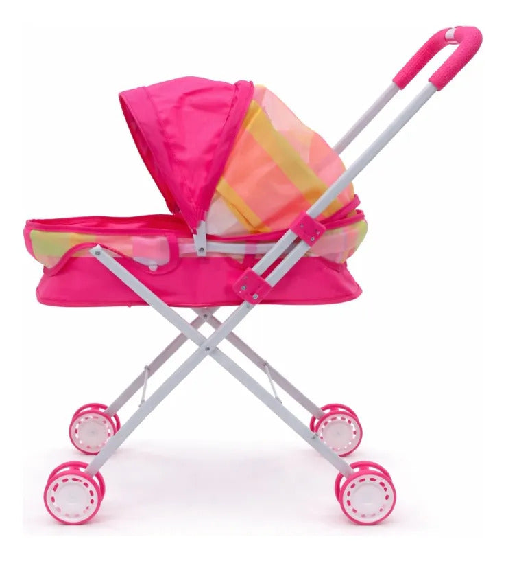 Carreola Para Muñeca Tipo Moisés Con Llanta Doble 56 Cm