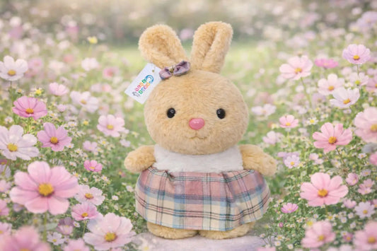 Peluche Conejita Con Vestido Cuadros 2 Colores 31 Cm