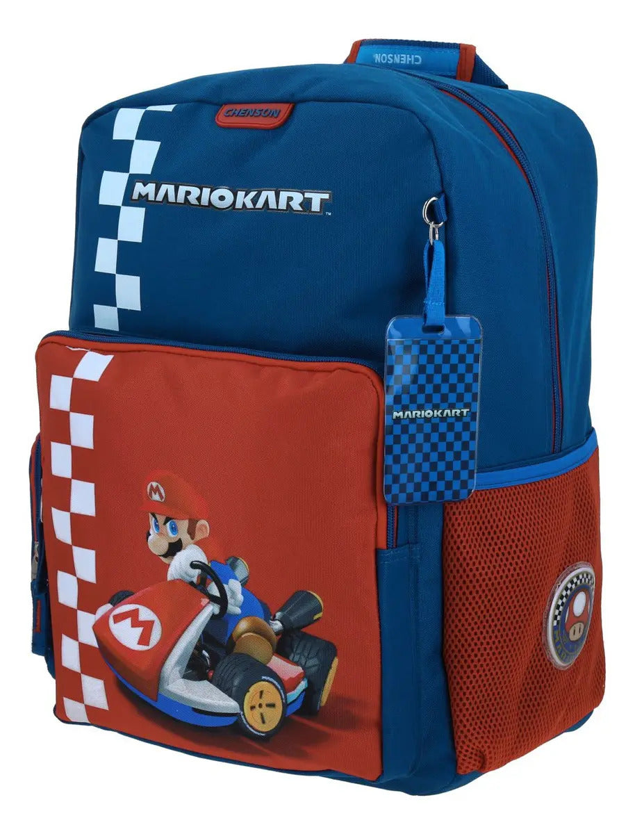 Mochila Grande Chenson Mario Bros Brife Mb70210-9 Azul Liso