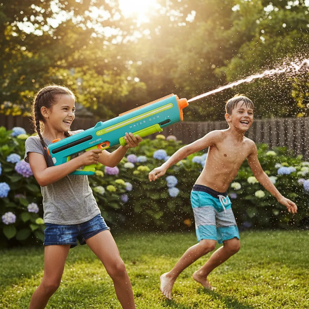 Pistola De Agua Eléctrica Recargable Con Luces Largo Alcance