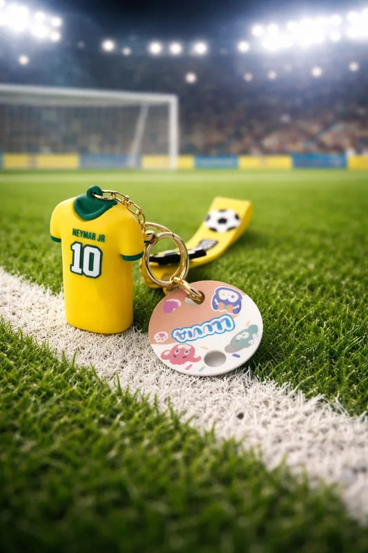 Llavero Neymar Jr Fútbol Jersey Amarillo Marca Lluvia