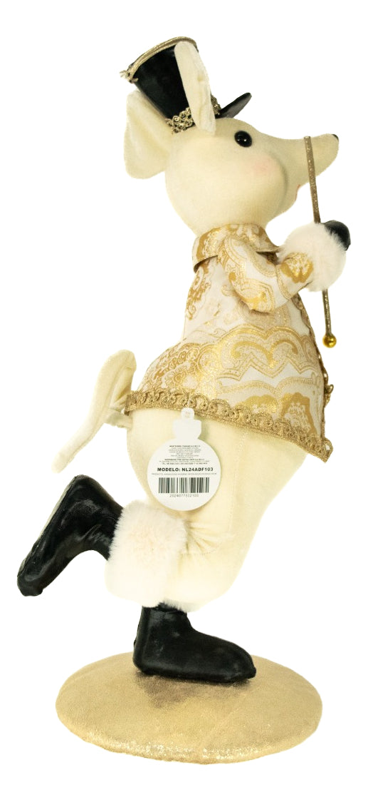 Muñeco Navideño Ratón Director De Orquesta 51x25x20 Cm