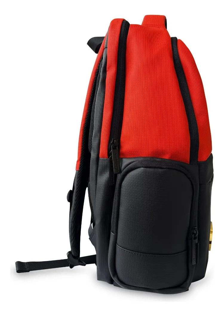 Mochila Juvenil American Bags Roja Lamborghini Tipo Vinipiel