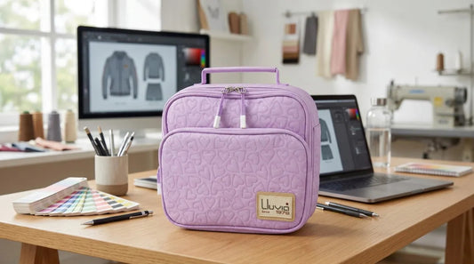 Lonchera Elegante Lluvia Con Corazones En Relieve Color Lila