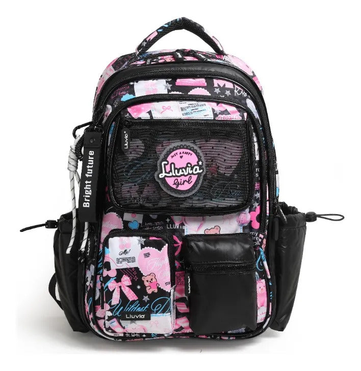 Mochila Lluvia Girl Con Diseño Kawaii Bolsita Transparent