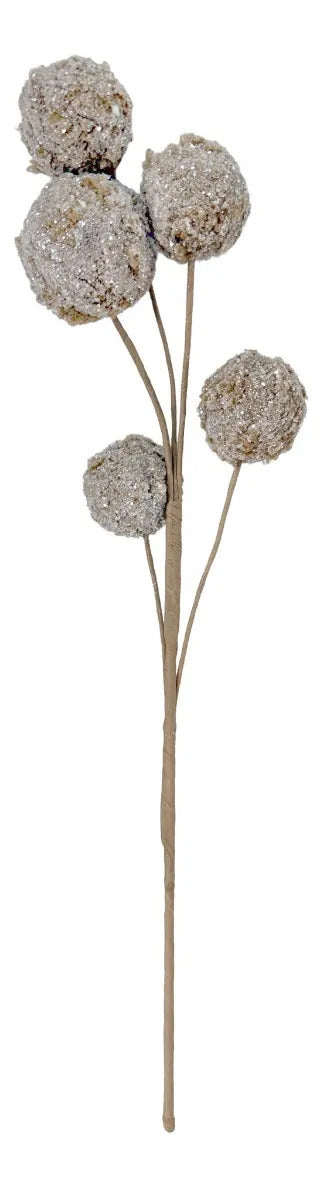 Rama Decorativa Lluvia Caqui con Bayas Afelpadas 50cm
