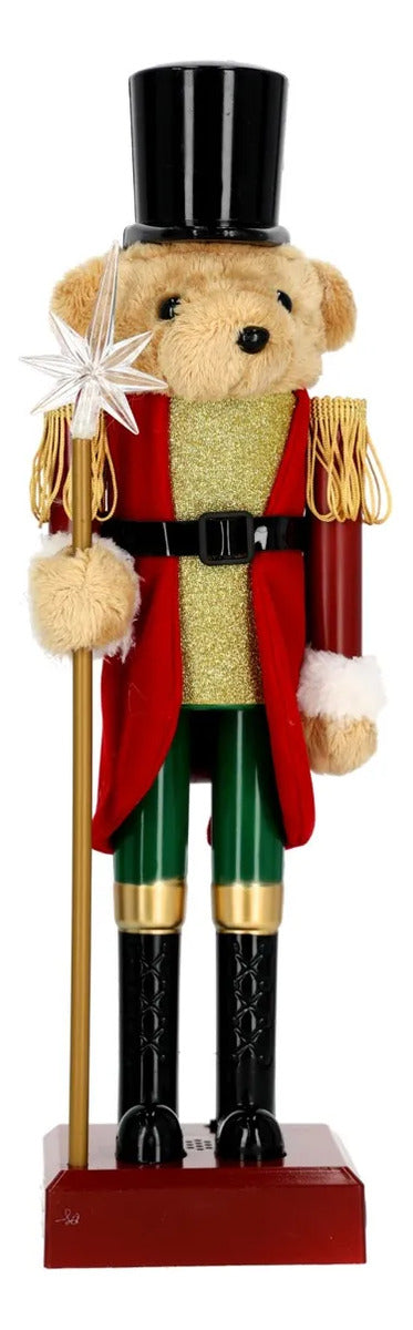 Soldado Cascanueces Lluvia Diseño Perro Navideño 30 cm