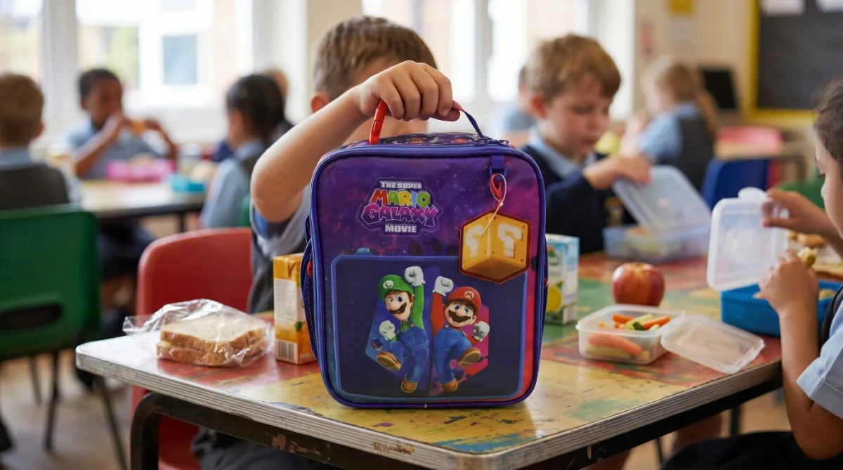Lonchera Escolar Ruz Mario Galaxy Azul Y Llavero Incluido