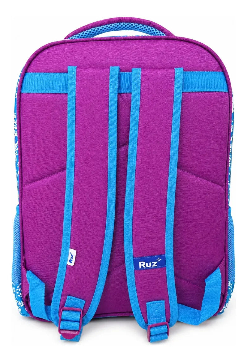Mochila Ruz Frozen Elsa Con Burbuja 3d Y Copos Plateados
