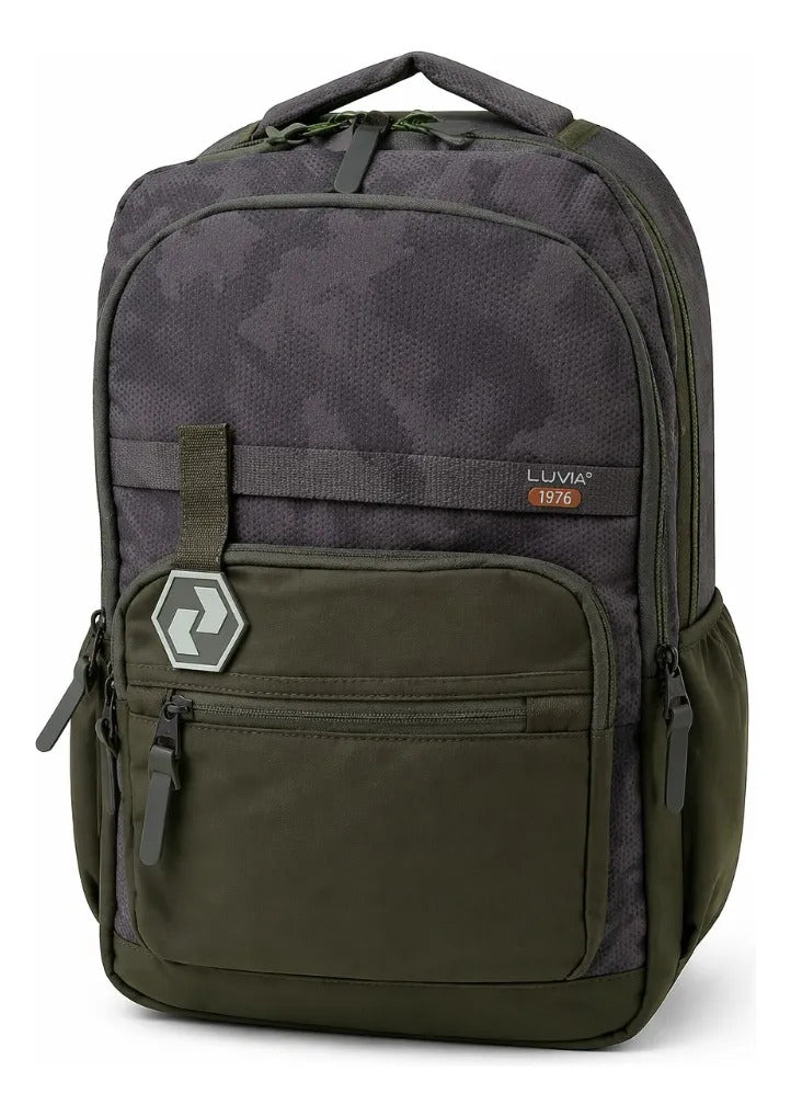 Mochila Lluvia Juvenil  Verde Olivo Con Diseño Camuflaje