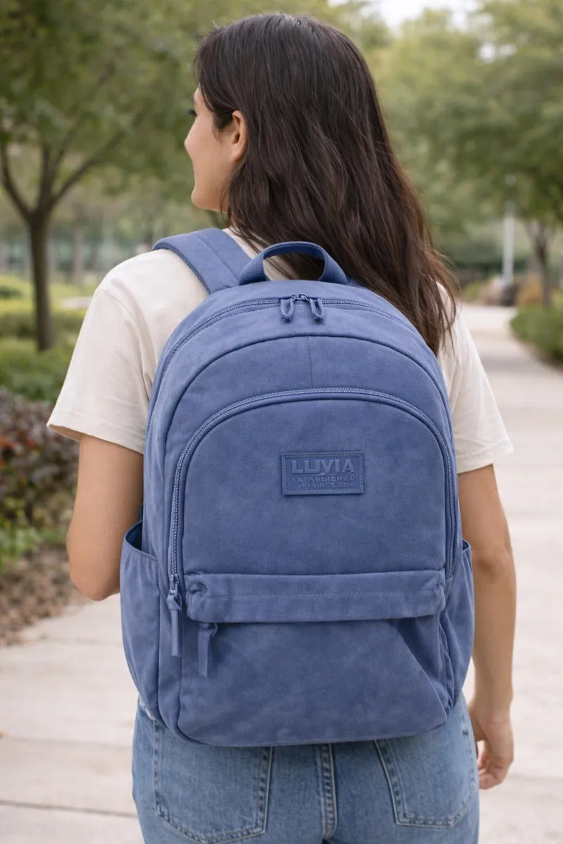 Mochila Lluviajuvenil Azul Práctica Con 3 Compartimento