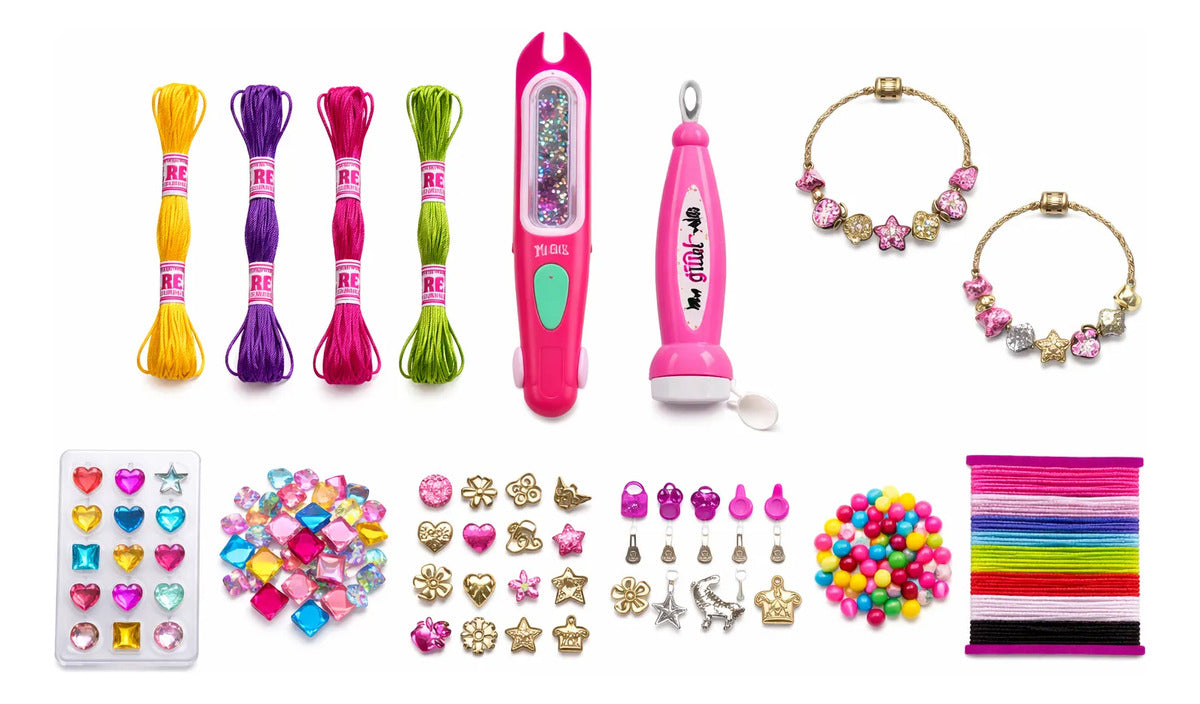 Set De Cabello Y Pulseras Con Máquina Decoradora Candy Toys