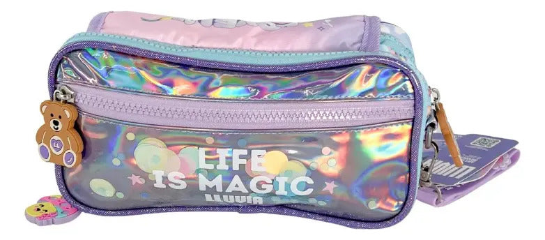 Paquete Mochila 3 Piezas Marca Lluvia Oso Arcoiris Kinder