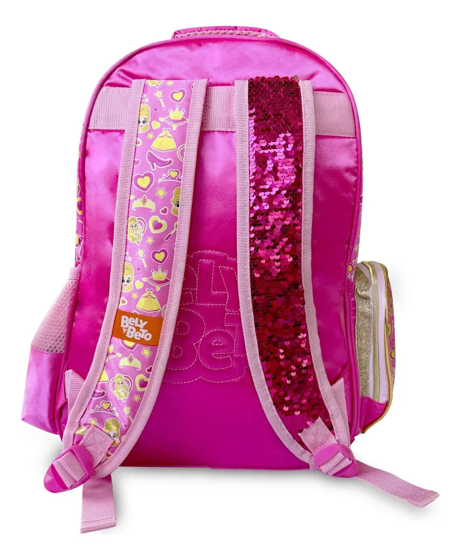 Mochila Escolar Fotorama Rosa Bely Princesa con Corazones