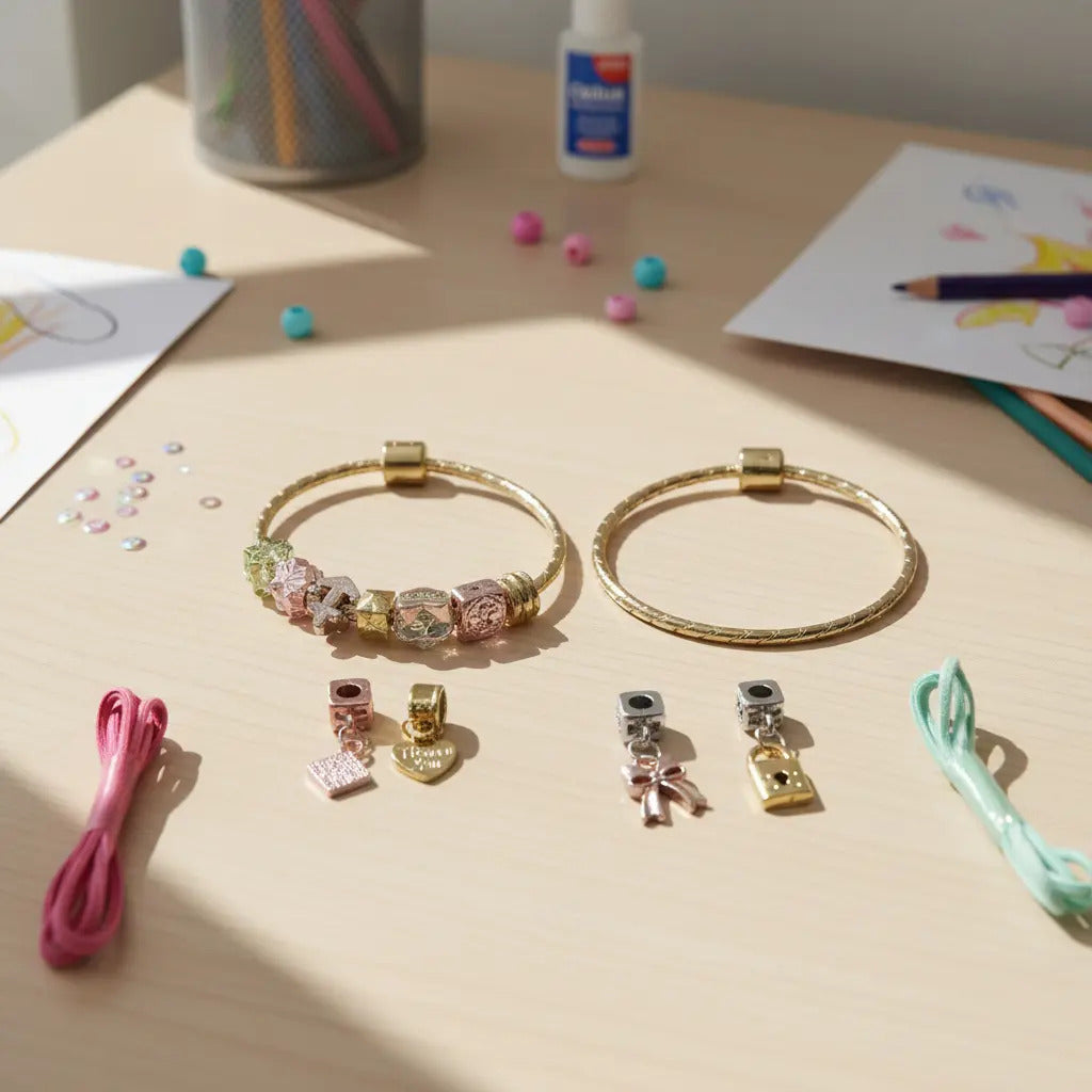Set Pulseras Y Collar Charms Candy Toys 41 Piezas