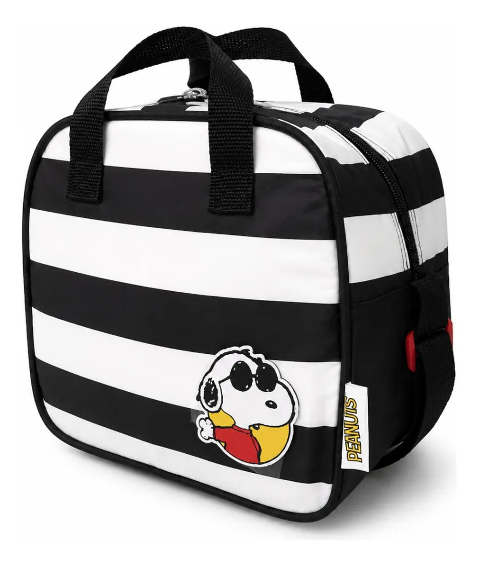 Lonchera Térmica Yadatex Snoopy Rayas Blanco Y Negro