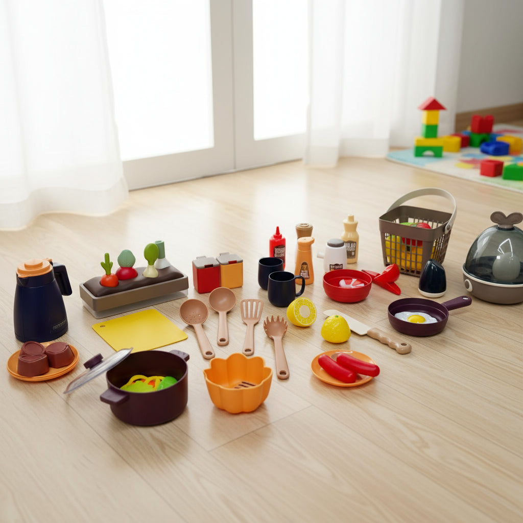 Cocina Infantil Marca Candy Toys Verde Olivo 88 Piezas