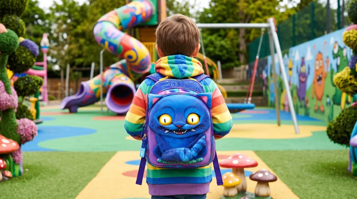 Mochila Escolar Lluvia Cheshire Cat Guerreras K-pop Con Luz