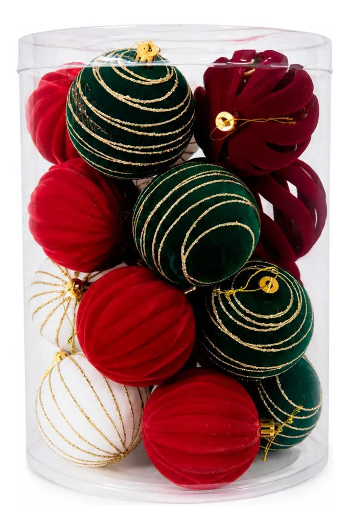 Esferas Navideñas Lluvia 20 Piezas 8 cm Tradicionales