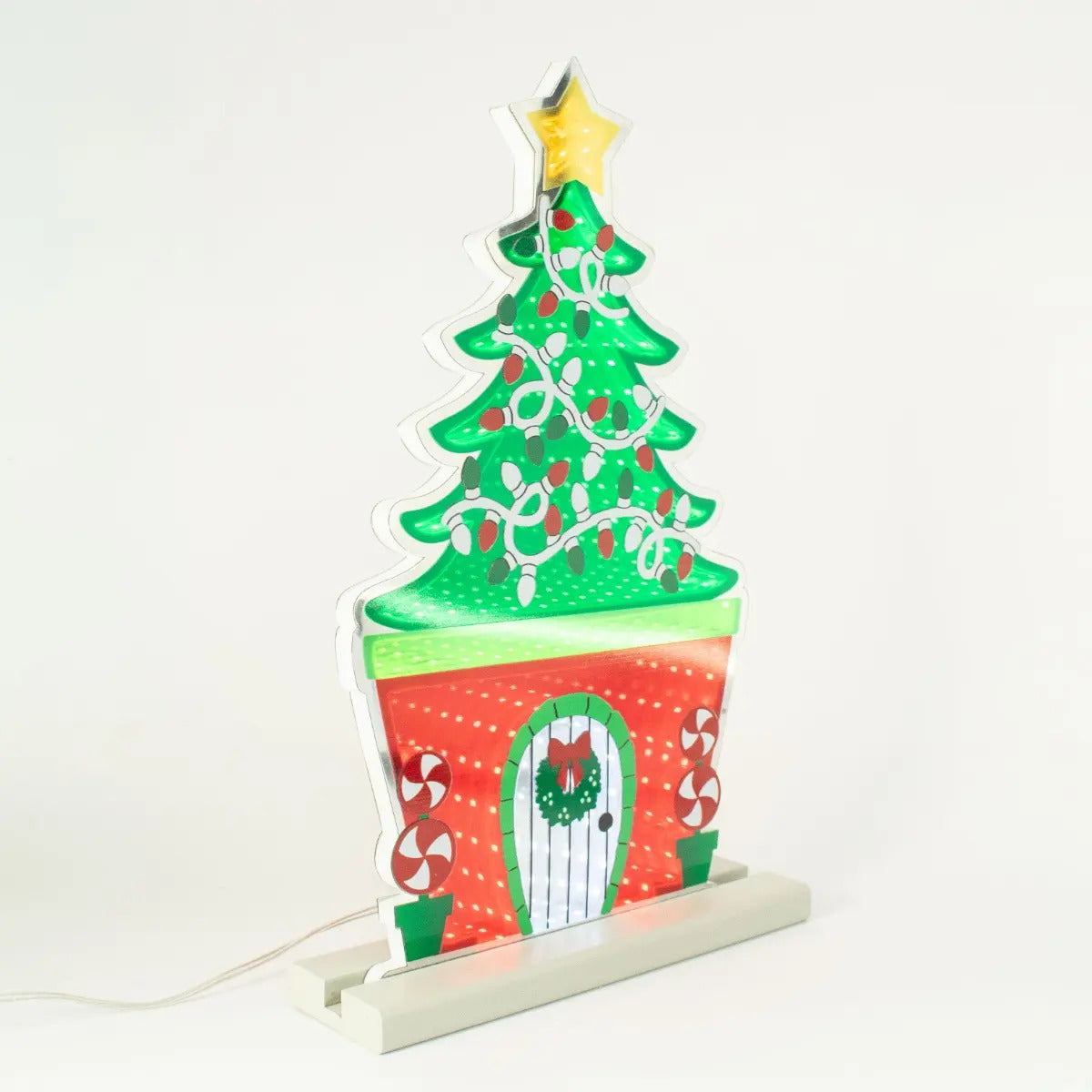 Luz Infinita Árbol Navideño Con Guirnaldas 40x35x2 171 Luces