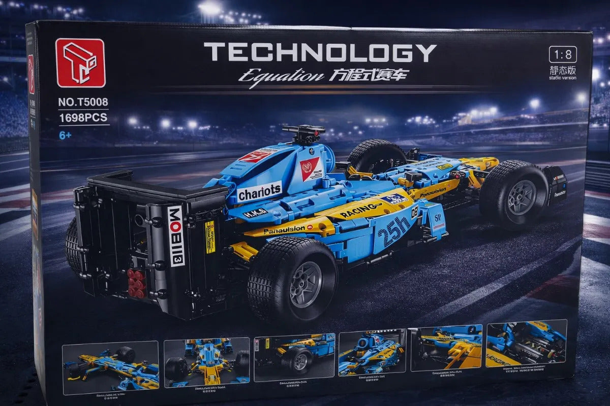 Carro Tipo Fórmula 1 Azul De Bloques 1698 Piezas Escala 1:8