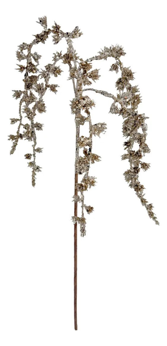Vara Decorativa Lluvia Champagne con Florecitas