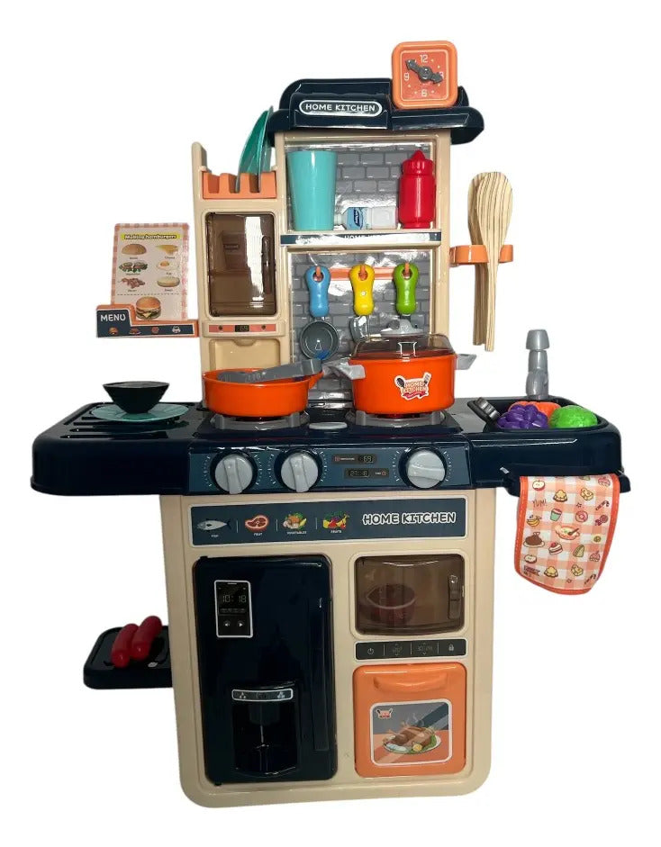 Cocina Pequeña Marca Candy Toys Azul Con 42 Piezas