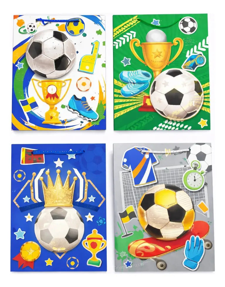 Bolsas De Regalo Una Docena Diseño Balón De Fútbol Surimax