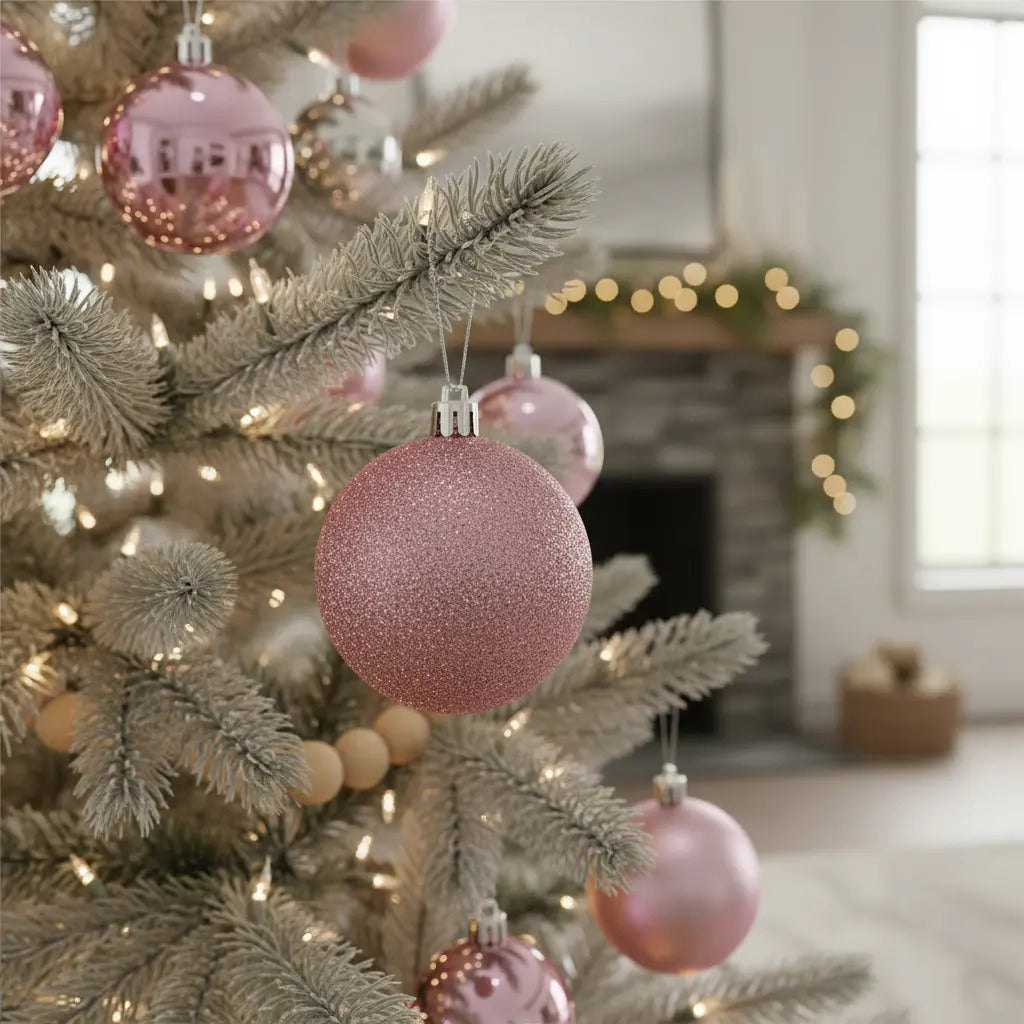 Esferas Navideñas Set De 6 Piezas  Disponibles En 7 Colores