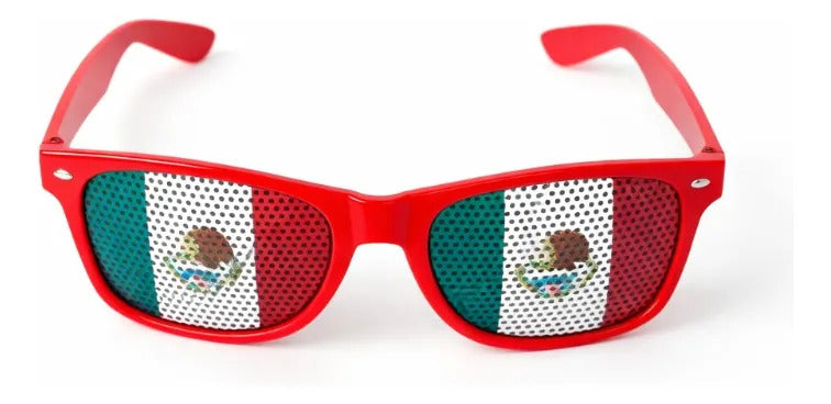 Kit Selección México Pulseras Lentes Rojos Llavero Y Sticker