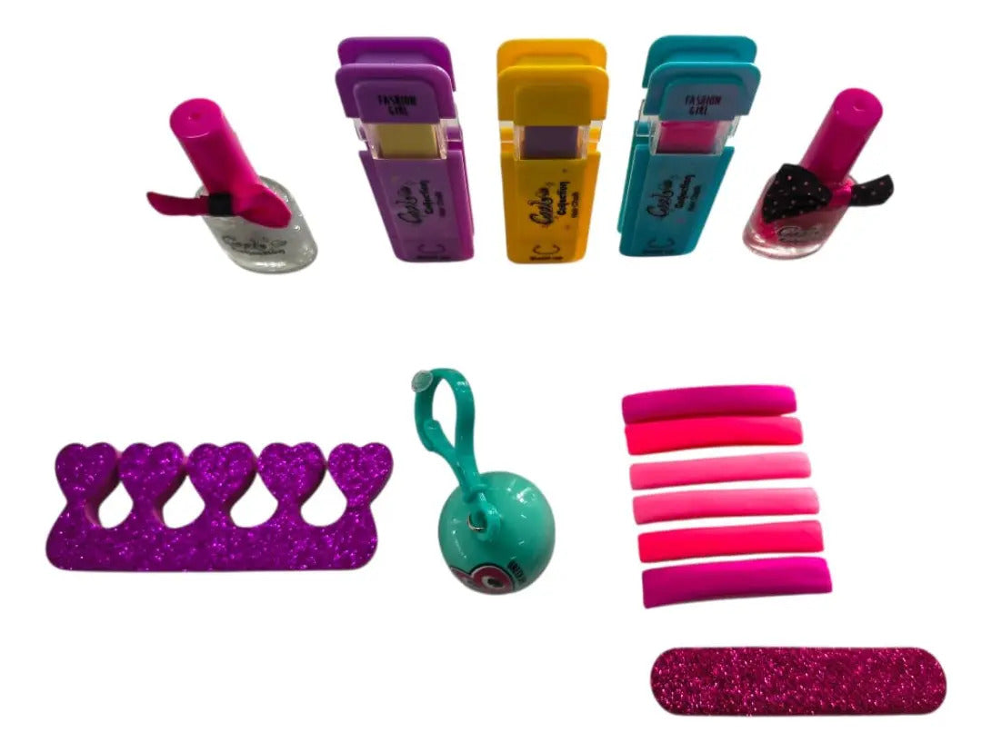 Set Para Mechas Y Uñas Candy Toys 14 Pzas Con Gloss Y Ligas
