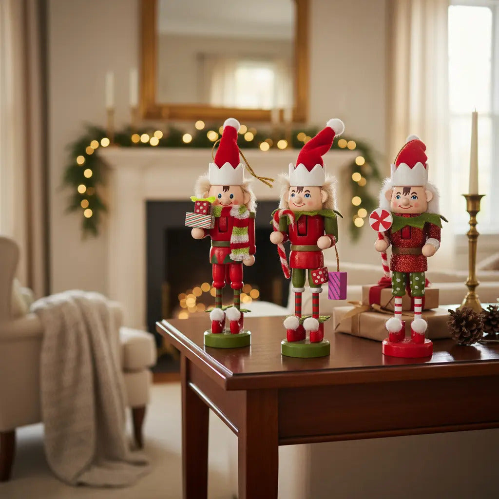 Duendes Navideños Colgantes Set De 9 Piezas 8x2x3