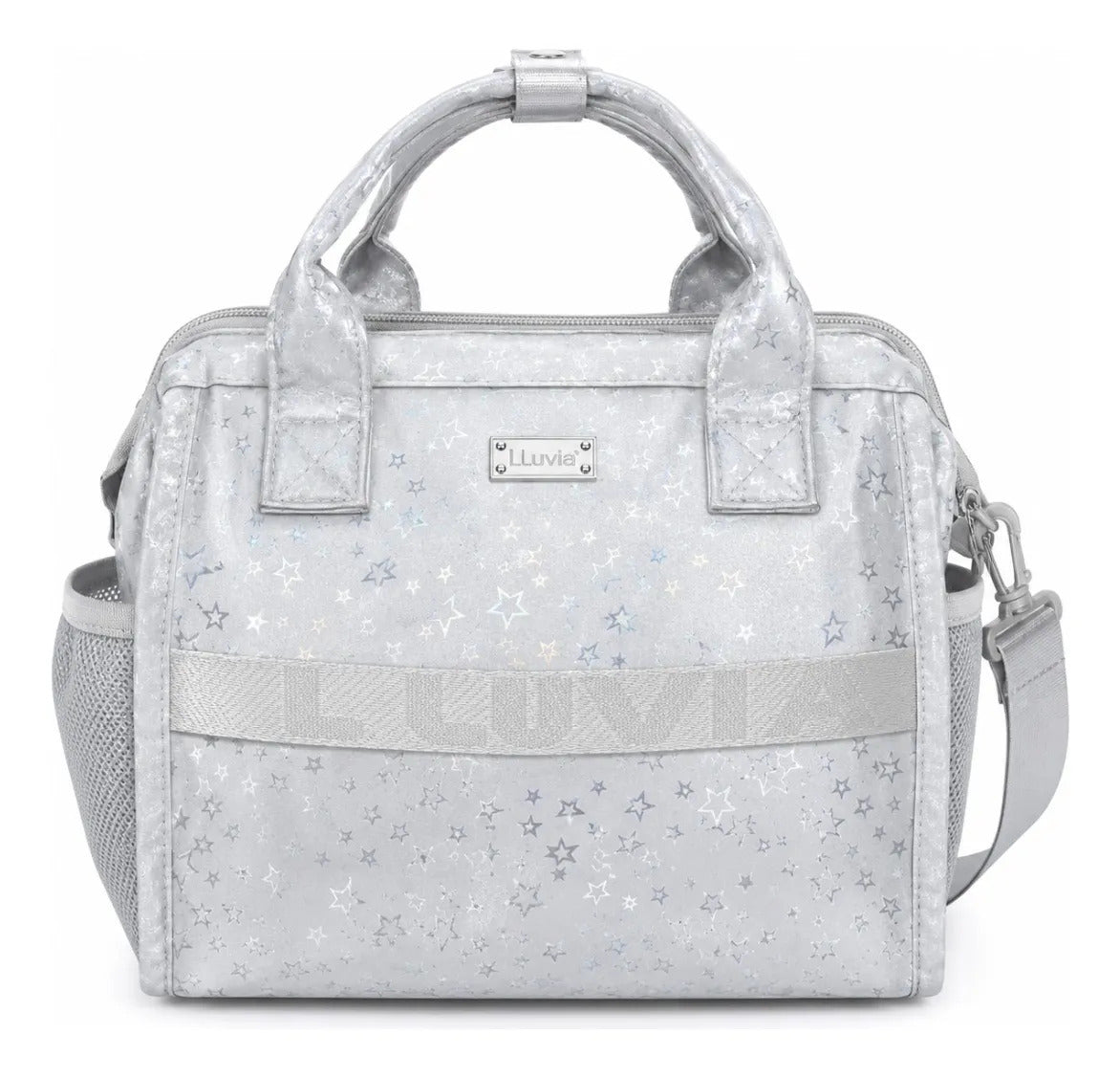 Set Mochila Juvenil Tres Piezas Lluvia Plata Aterciopelada