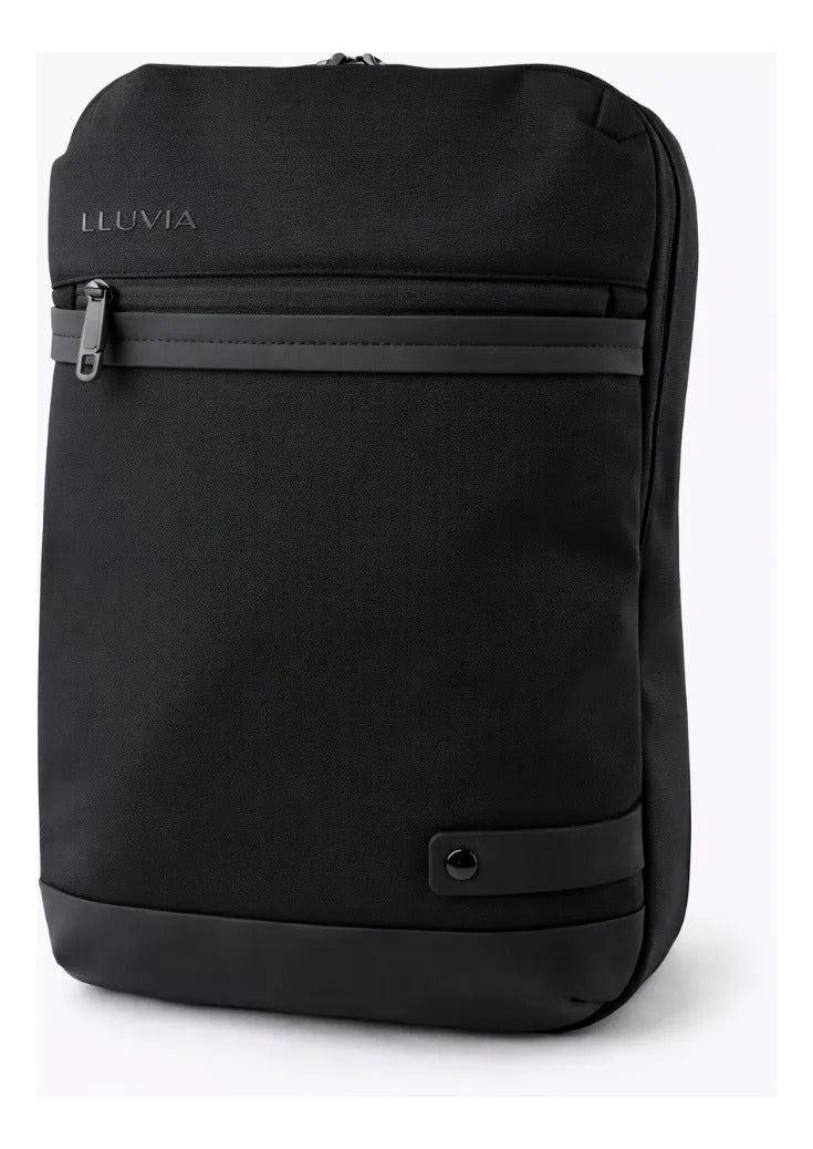 Mochila Lluvia Negra Oficina Minimalista 3 Cierres