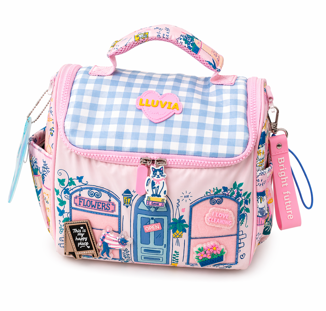 Set Escolar Tres Piezas Lluvia Diseño Boutique Floral Rosa