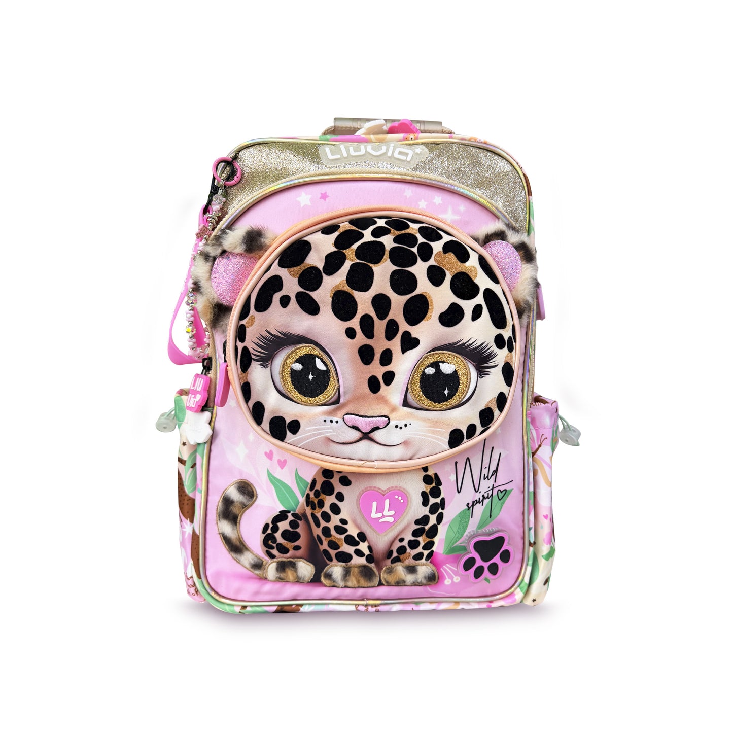 Set Escolar LLUVIA Dorado 3 Piezas Cachorro Leopardo