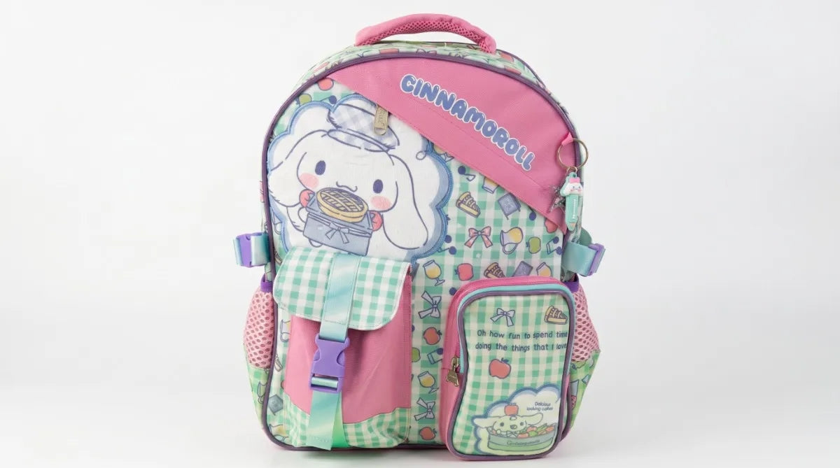 Mochila Primaria Ruz Cinnamoroll Rosa, Verde Menta Y Lila