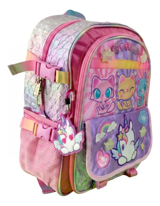 Mochila Primaria Ruz Onix My Friends Con Unicornio Rosa