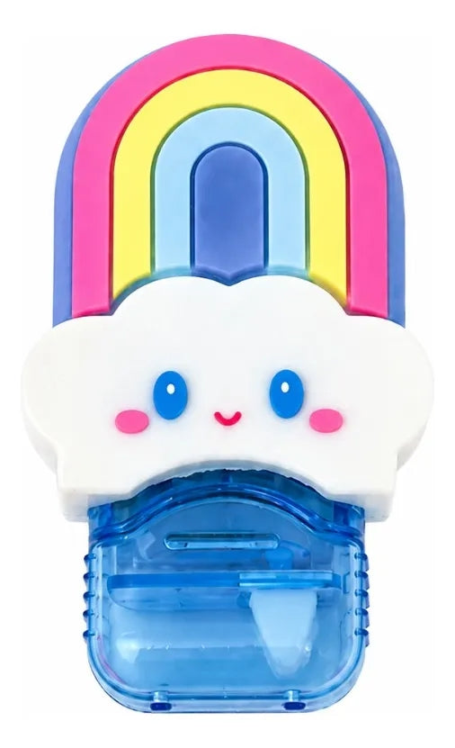 Corrector En Cinta Weibo Azul Arcoíris Con Nube Kawaii
