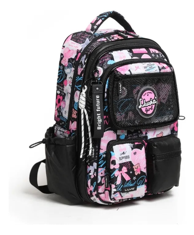 Mochila Lluvia Girl Con Diseño Kawaii Bolsita Transparent