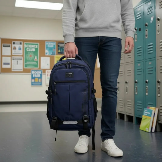 Mochila Lluvia Azul Marino Moderna Para Laptop Y Universidad