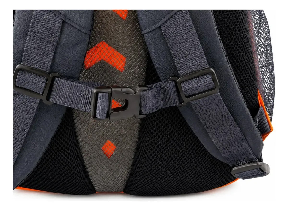 Mochila Juvenil Lluvia Azul Marino Y Naranja Moderna