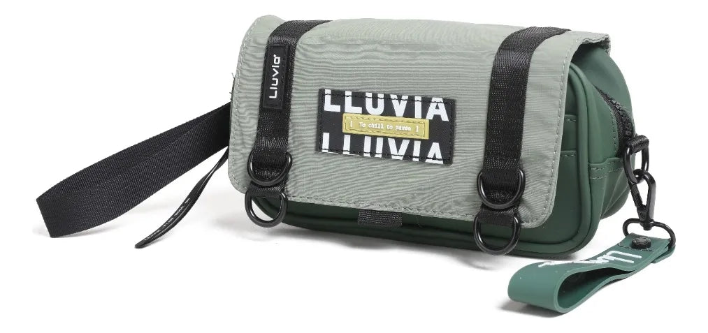 Lapicera Compacta Lluvia Verde Olivo Y Cierre Resistente