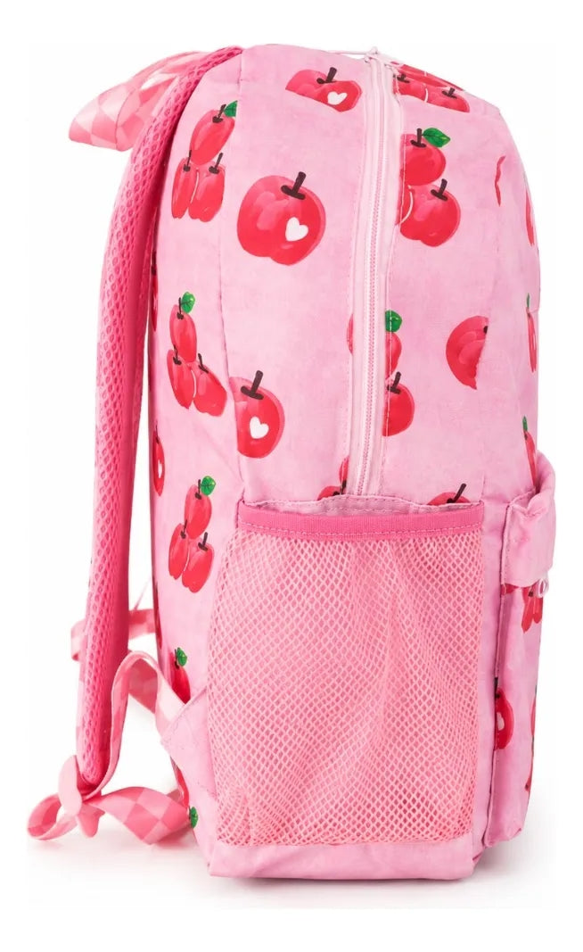 Mochila Juvenil Hello Kitty Rosa Con Estampado De Cerezas